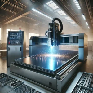 Máquina de corte CNC láser en acción, industria | Design & Cutting